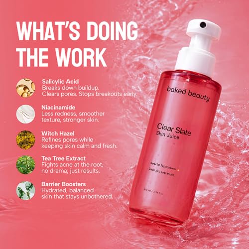 Image of Clear Slate Skin Juice Anti Acne Face Toner | Oil Control Alcohol-Free Facial Toner | Helps Reduce Excess Oil & Refresh Skin | Daily Toner for Oily & Acne-Prone Skin | Women & Men | 100ml