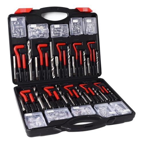 261 Piece Thread Insert Repair Thread Repair Kit, Coil Thread Repair Kit Kit, Repairing Accessory Assortment Kit for Automotive Parts Switch Equipment