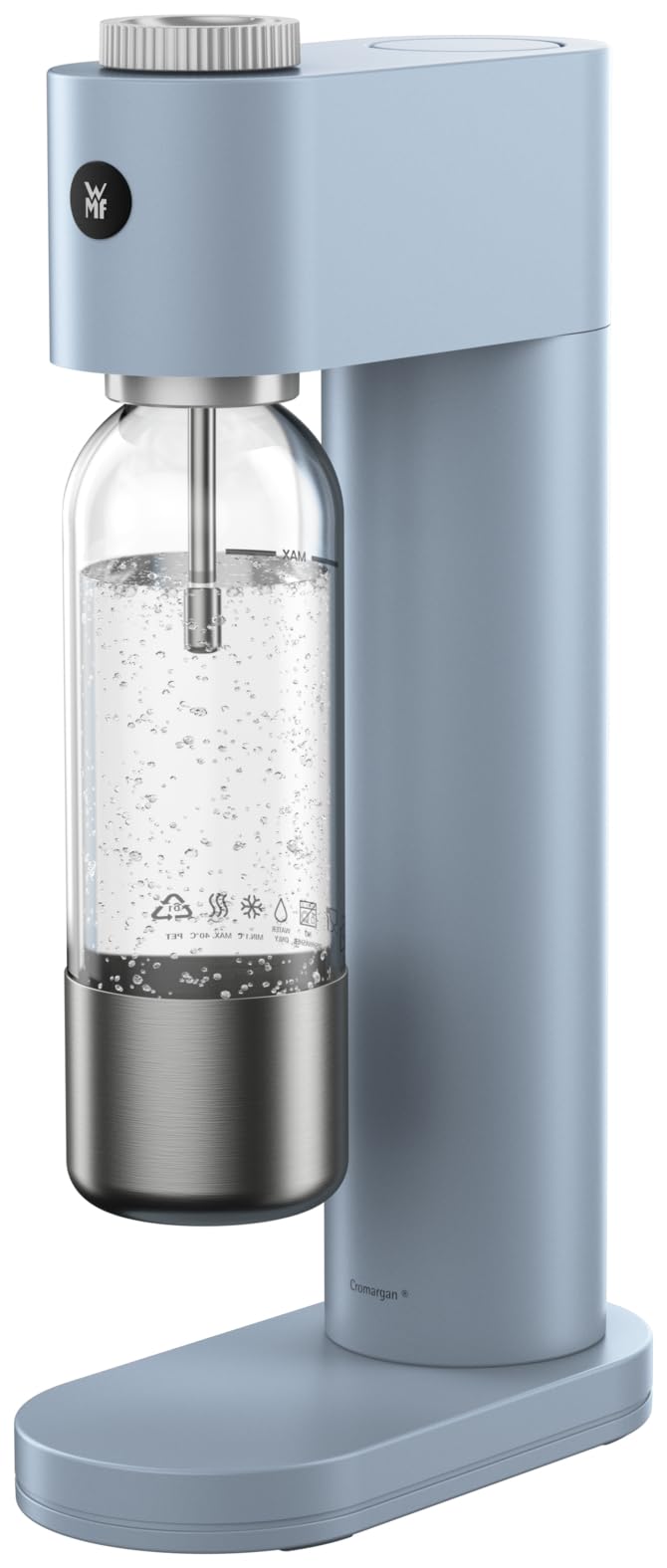 WMF Element One Machine à gazéifier entièrement automatique en acier inoxydable avec 3 niveaux de réglage, design peu encombrant, élégant Soda Maker & gazéificateur pour un plaisir pétillant, couleur