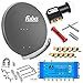 Produktbild Fuba 8 Teilnehmer Digital SAT Anlage 85cm Schüssel DAA850A Anthrazit + hb-digital UHD 414 S Quattro LNB 0,1dB HDTV 4K + UHD-MS 5/8 Multischalter + Aufdreh-Set + 24 vergoldete F-Stecker Gratis dazu