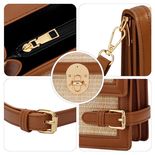 KKXIU Straw Purses for Women – Summer Beach Shoulder Purse & Clutch Handbag, Woven Crossbody Bags for Women4