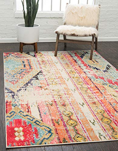 Unique Loom Sedona Collection Area Rug - Yosemite (5' 1' x 8' Rectangle Multi/Blue)
