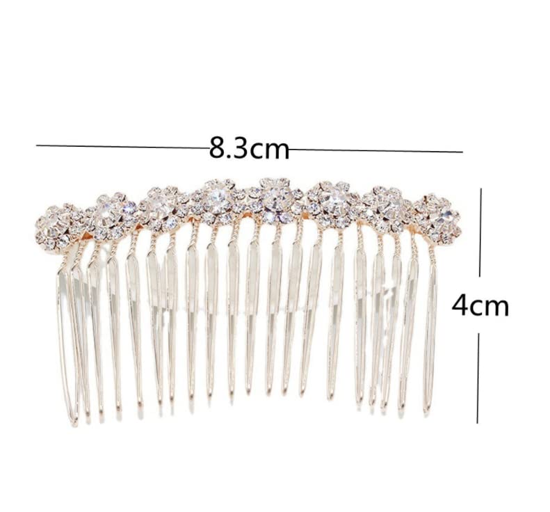 Bridal Hair Pins Set - Gold Rhinestone Clips for Brides
