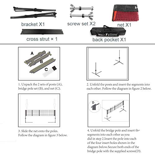 image for FBSPORT Portable Badminton Net Set, Adjustable Height Tennis, Kids Vol