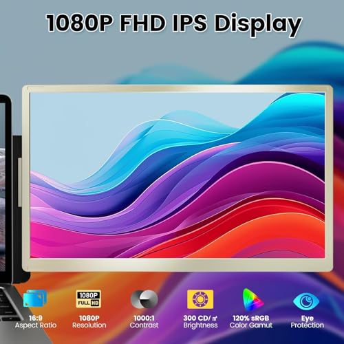 Image of 15.6 inch Tri-Screen Portable Foldable Dual Monitor | 15.6 Inch Triple Monitor Compatible with Windows & MAC OS | Laptop Screen Extender