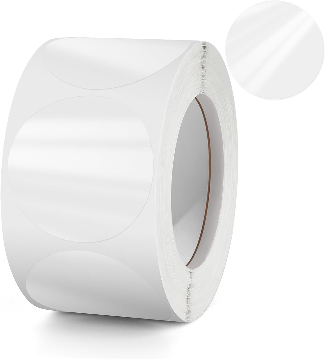 True-Ally 500 pcs Crystal Clear Transparent 1,5 inch / 38mm Diameter Round Stickers, Envelope Tab Sealer Package Round Clear Seal Labels Self Adhesive Stickers (1.5 Inch/38mm (500 Stickers))