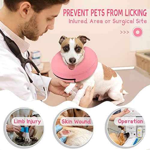Image of Supet Inflatable Dog Cone Collar Alternative After Surgery, Dog Neck Donut Collar Recovery E Collar to Stop Licking, Soft Dog Cone for Medium Large Dogs