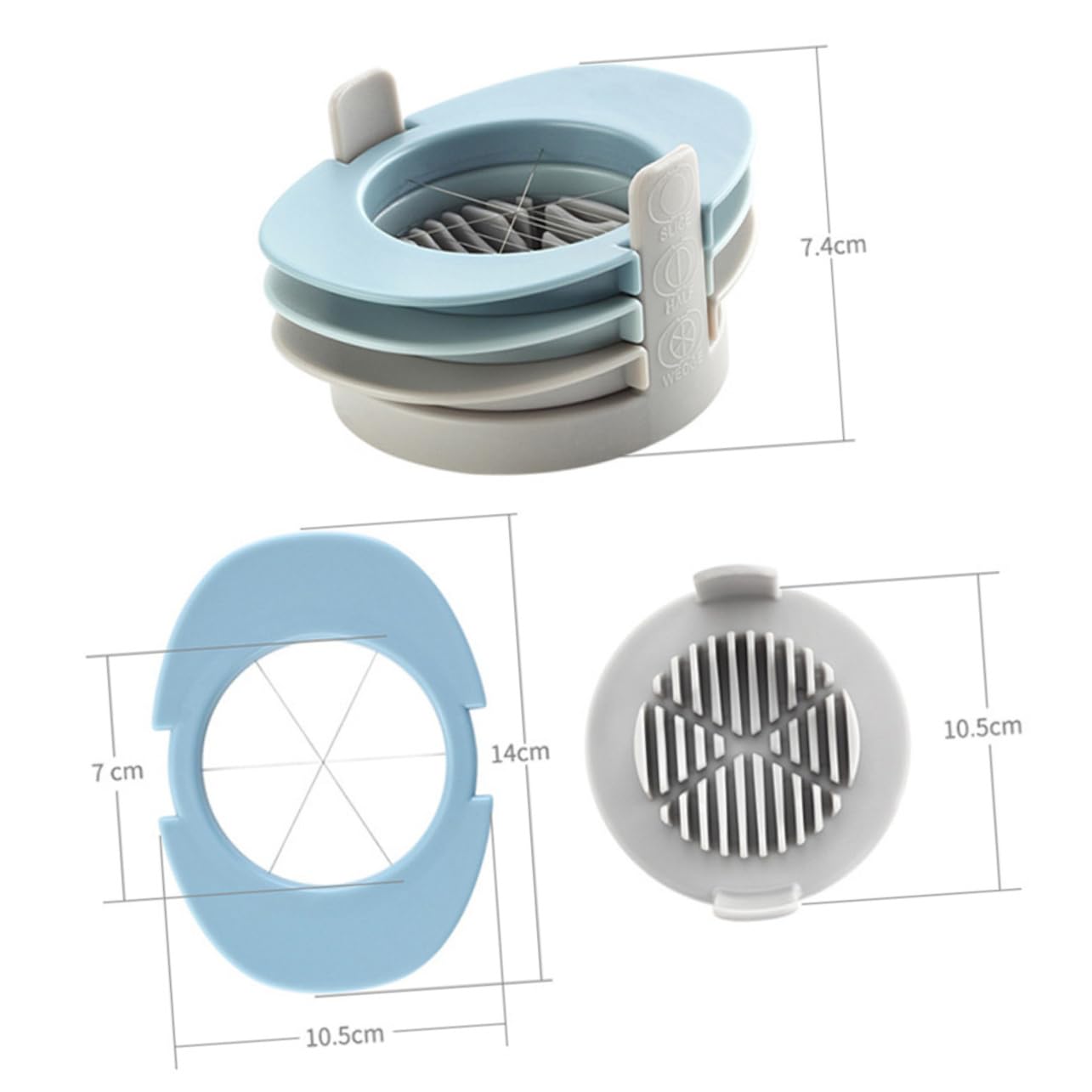 OUNONA Creative Stackable Egg Slicer Multifunctional Egg Cutter Separator Tool for Kitchen Use for Slicing Fruits and Vegetables Nordic Blue
