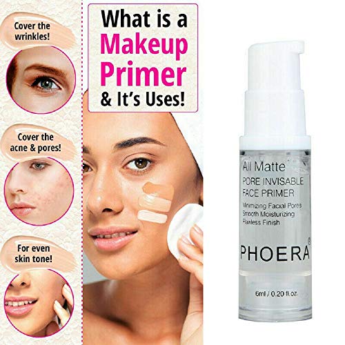 Phoera Face Primer Invisible Pores Base Oil Control Added vitamins Makeup Base Pore Filler Moisturiser Matte Finish Long Lasting Makeup Skin Pore Minimizer UK Cosmetics AquaPurity 6ml - Image 6