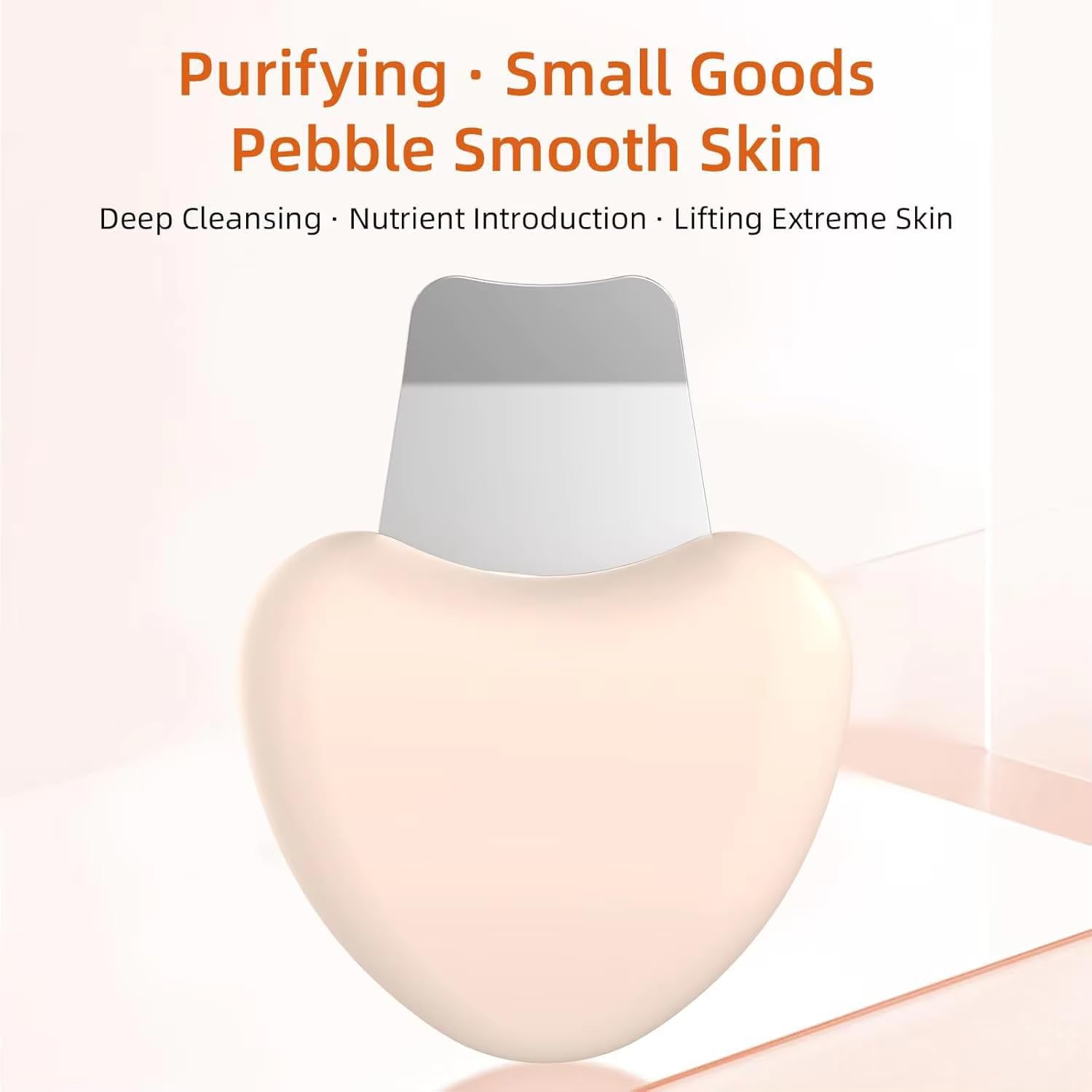 FAFUBOTIF 1 Pcs Blackhead Remover Tools, Silicone Face Scraper for Deep Cleansing, Nose Blackhead Remover for Women Men - Heart-Shaped - Beige