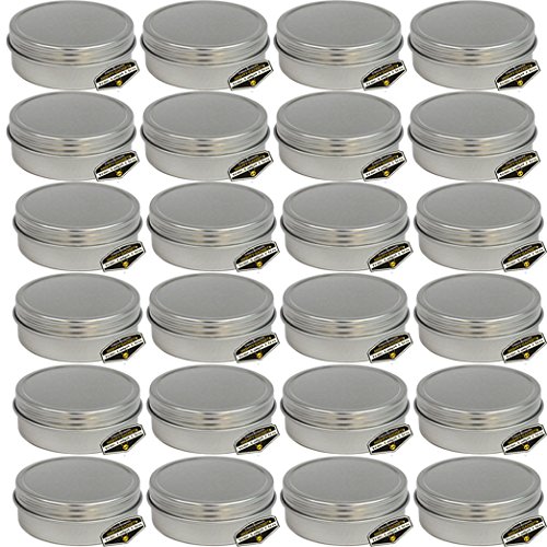 Mighty Gadget (R) 4 oz Round Tins Screw Lid Container (24 pack)