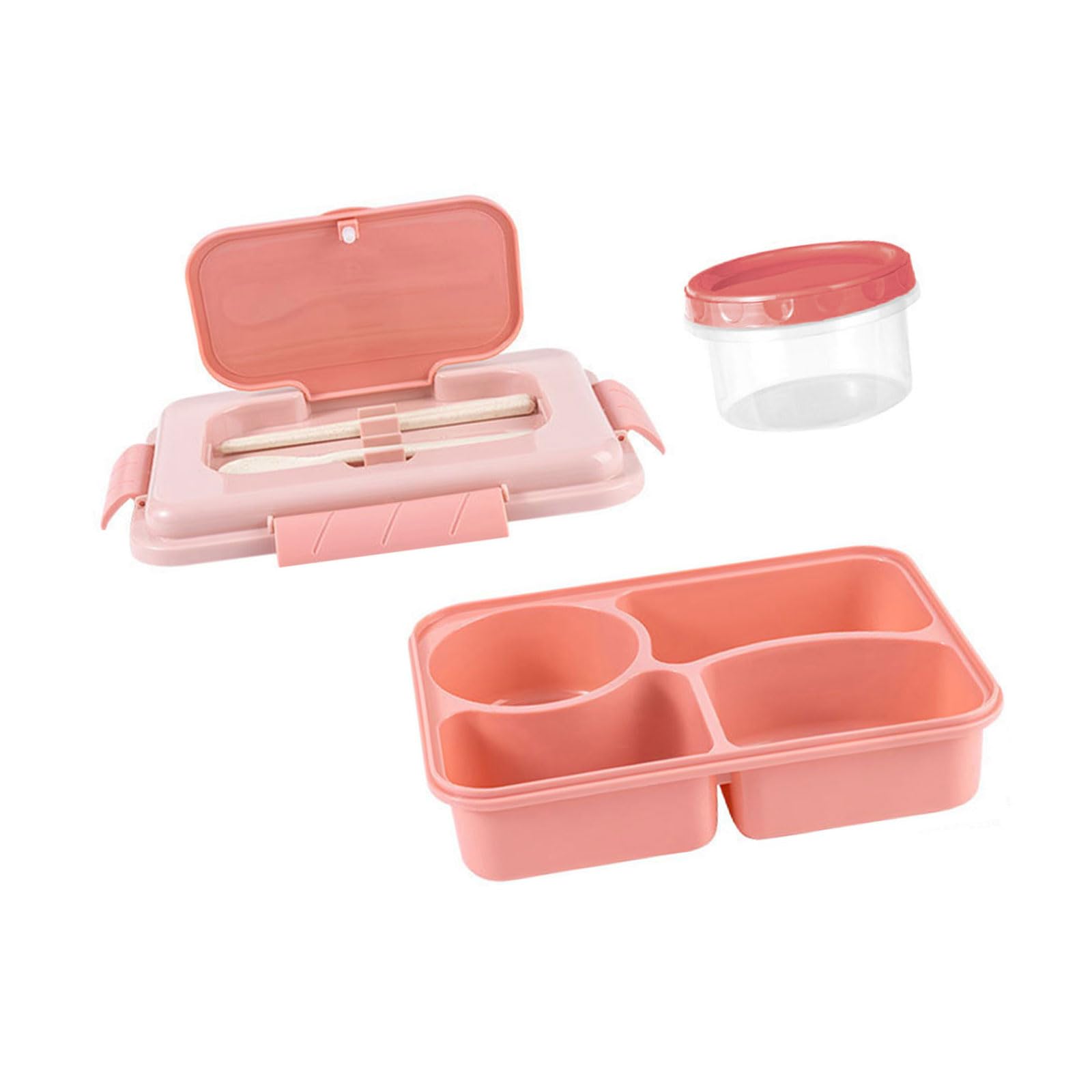 Jazuaiao Multi Functional Meal Box with Soup Storage Compartment and Eating Tool Microwave Friendly Lunch Holder for Students Microwaveable Lunch Box with Compartments