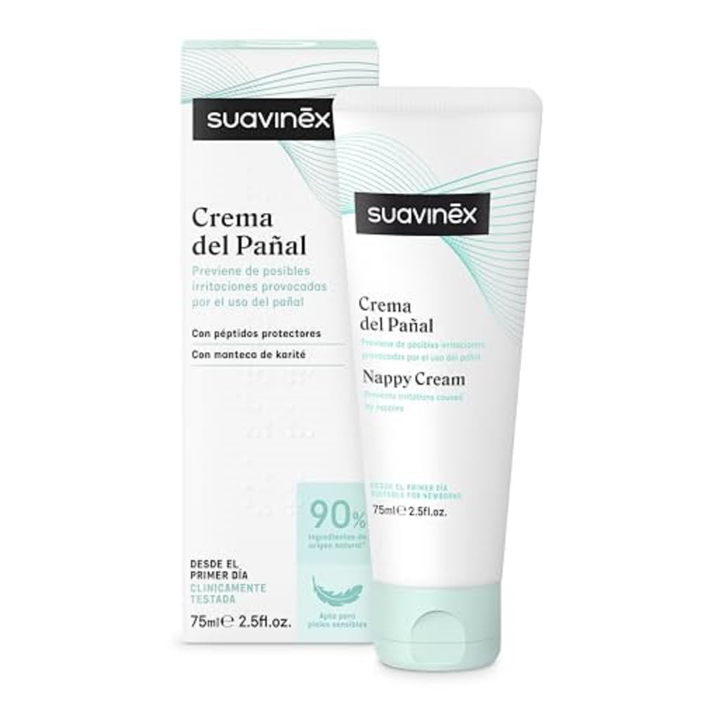 Suavinex, Confezione cosmetica di grande formato. Include: gel shampoo delicato 750 ml + latte idratante 750 ml + pomata pannolino 50 ml + confezione salviettine 25 pz. Pack Neonato Neonato, 4