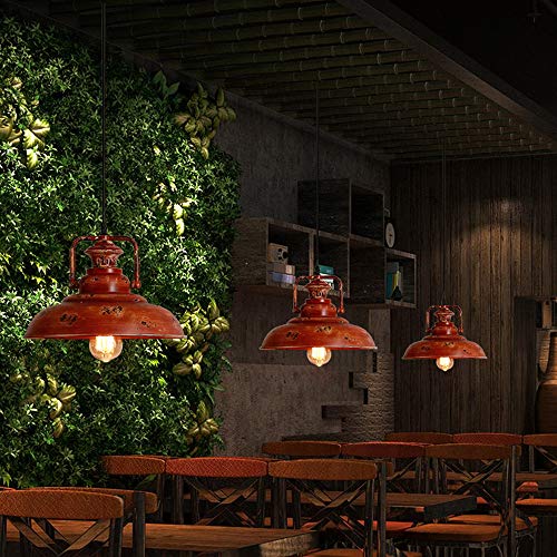 NIUYAO-Vintage-Pendant-Light-Retro-Red-Rust-Finish-Industrial-Barn-Suspension-Single-Light-Metal-Chandeliers-Indoor-Decoration NIUYAO Vintage Pendant Light Retro Red Rust Finish Industrial Barn Suspension Single Light Metal Chandeliers Indoor Decoration