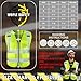 High Visibility Safety Vest for Men ，Class 2 Hi Vis Vest with Pockets, Reflective Vest for Construction Work, Volunteer, Cycling, Yellow XL 5 Pack