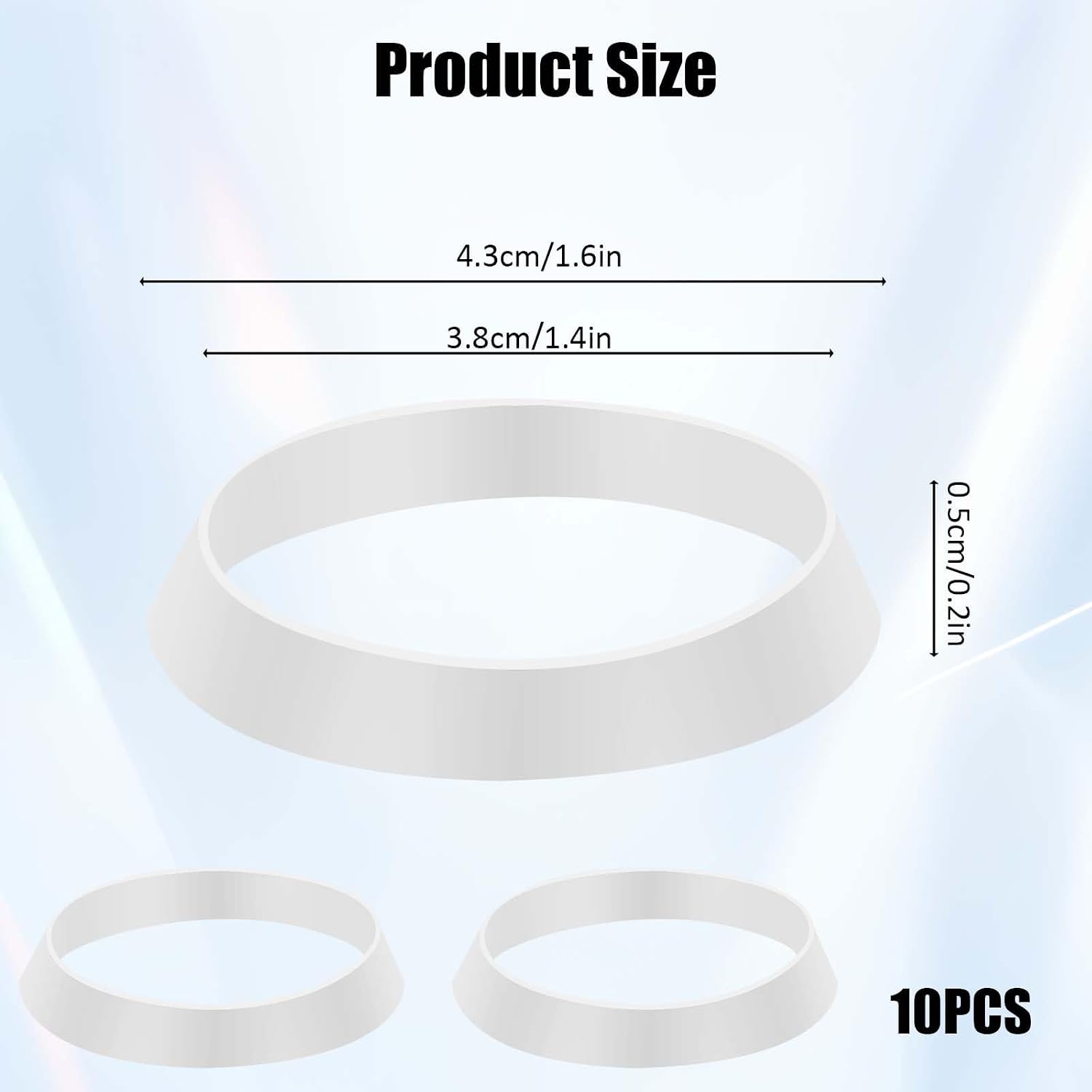 10 PCS Seal Ring Silicone Washer Waste Pipe Seal Ring Rubber Gasket Washers Plumbing for 1 1/2 Inch Drain Pipe Sink Drains (White)