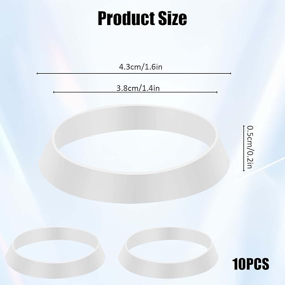 10 PCS Seal Ring Silicone Washer Waste Pipe Seal Ring Rubber Gasket Washers Plumbing for 1 1/2 Inch Drain Pipe Sink Drains (White)