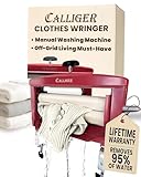 Calliger Clothes Wringer - Essential Manual Washing Machine for Off Grid Living Supplies - Heavy Duty, Portable Laundry Wringer Washer - Hand Crank Clothes Ringer for Hand Washing, Towels, Chamois