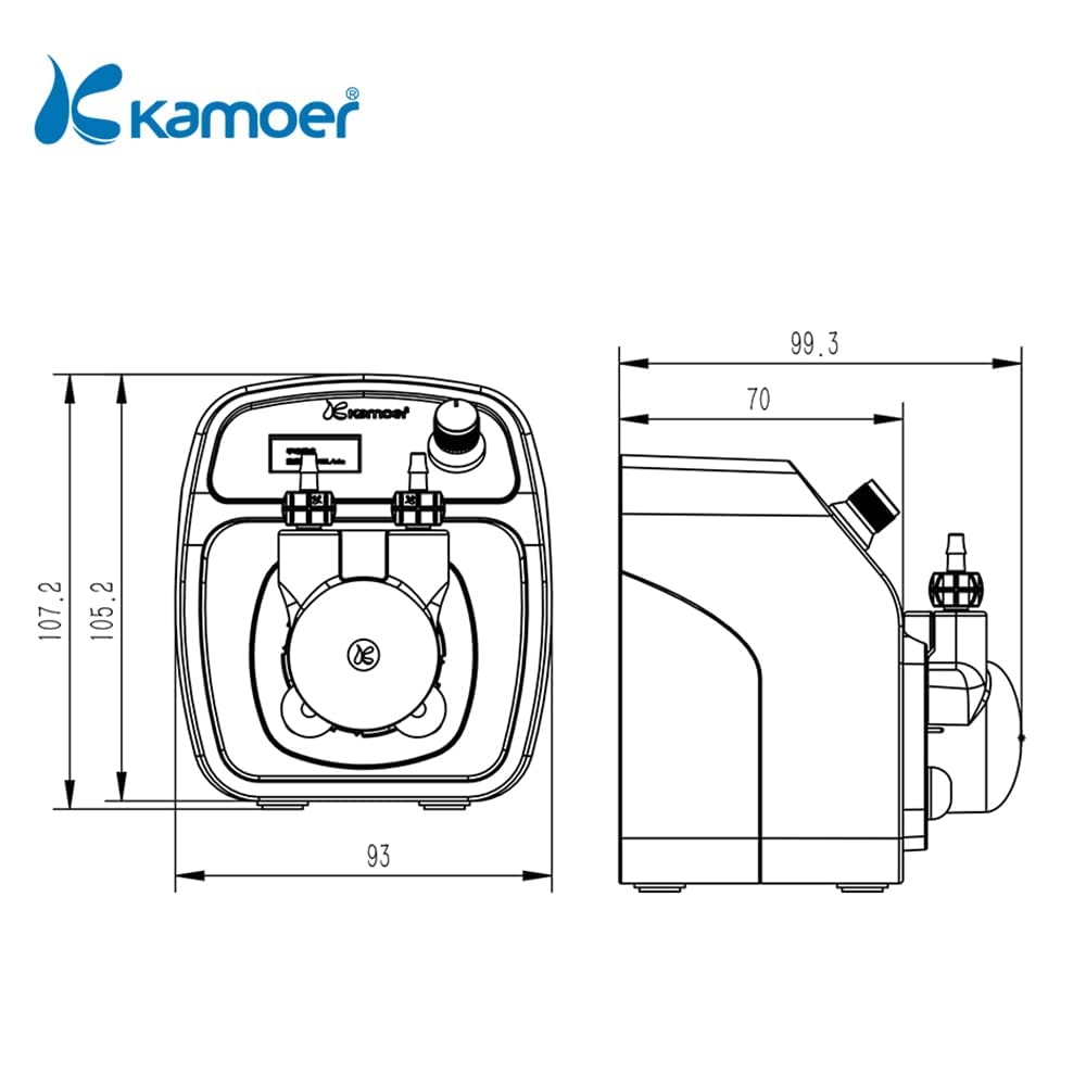 Kamoer KXP100 pompe doseuse programmable pompe 24V 100 ml/min | à liquide péristaltique intelligente à faible débit petite réglable contrôle WiFi écran LCD