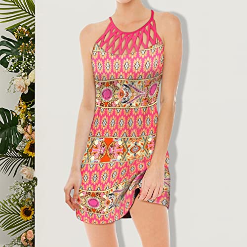Robe fluide imprimé ethnique sans manches pour garde-robe d'été - 2