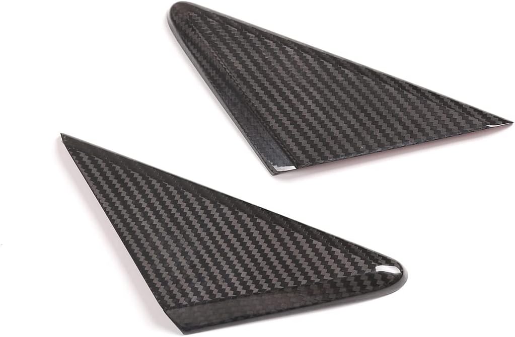 for Porsche 911 718 2012 2013 2014 2015 2016 2017 2018 2019 Real Carbon Fiber Car A-Pillar Triangle Decoration Frame Accessories Exterior Modification Cover (Black Carbon Fiber)