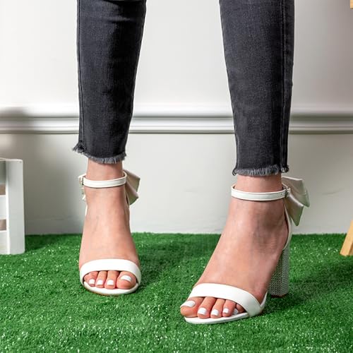 White Heels For Women Open Toe Ankle Strap High Heel Sandals Party Wedding Strappy Buckle Sandals High Heel Design4