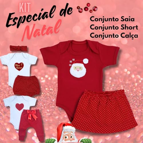 Kit 3 Conjuntos Roupa Bebê Menina Feminino Body Manga Curta Bordado e Short Tapa Fralda Blogueira Bl