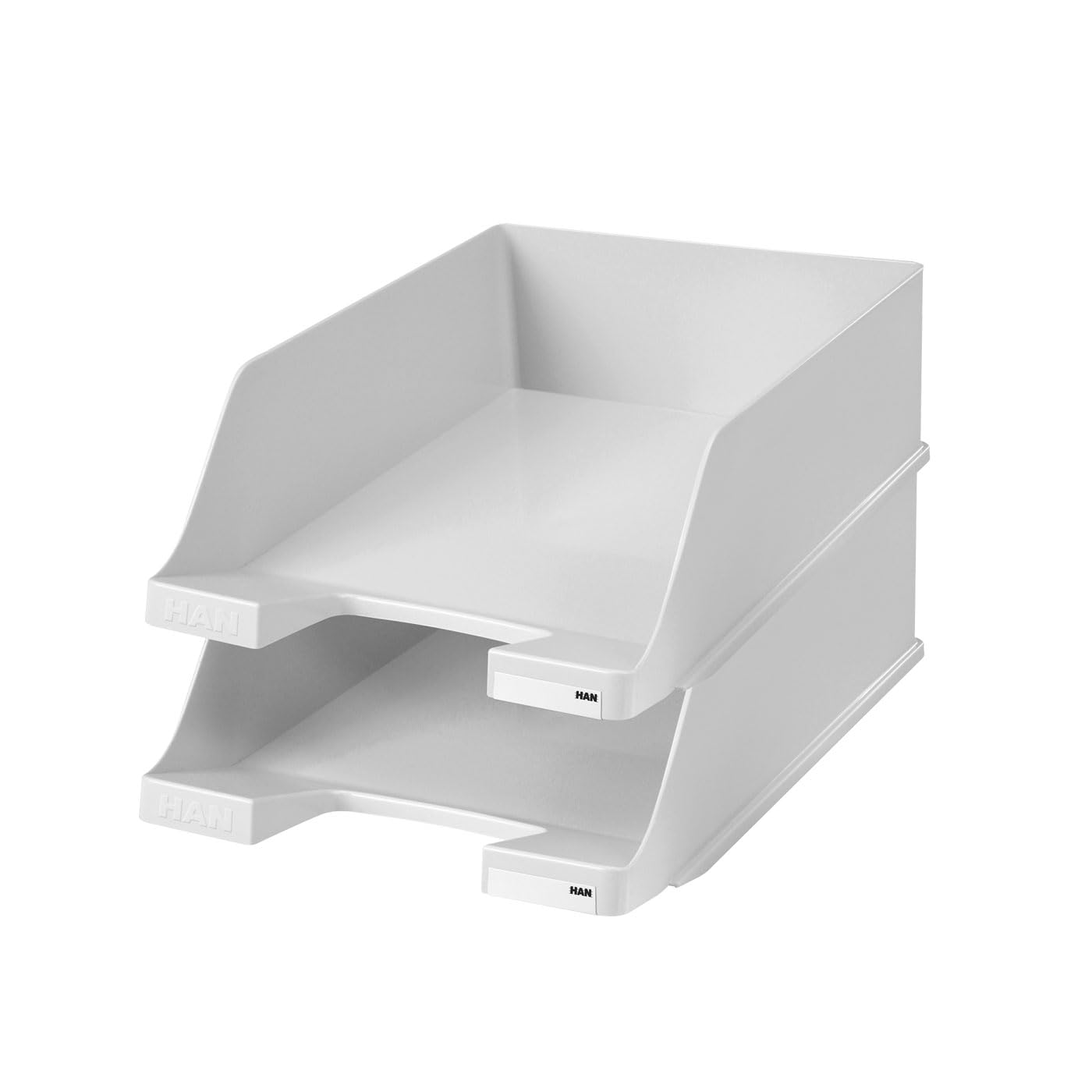 HAN 1047-11, KLASSIK letter tray XXL. Extra high design, modern, stylish and glossy, pack of 2, light-grey