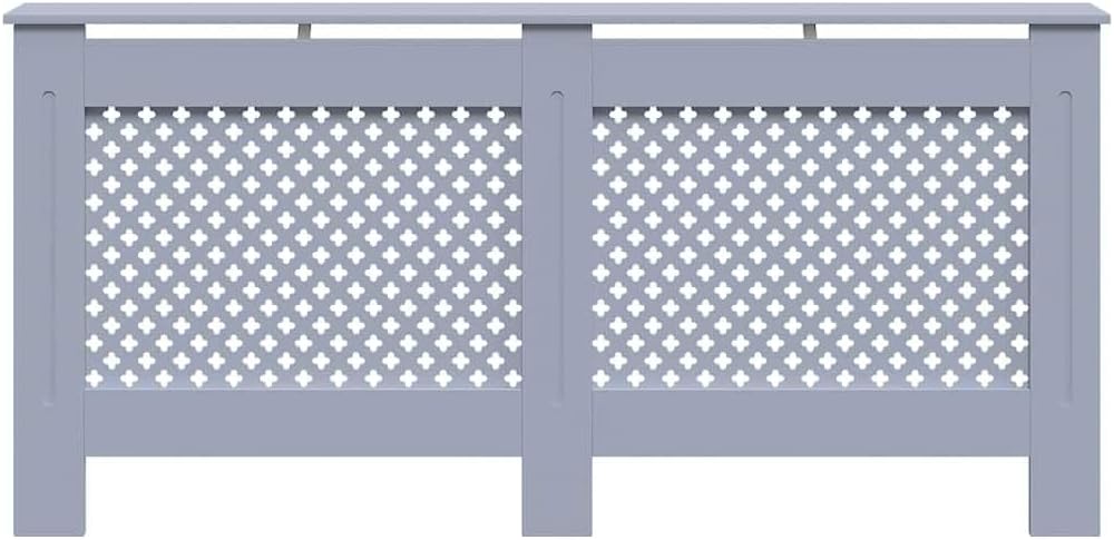 Radiator Cover Anthracite 67.7"x7.5"x32.1" MDF Modern Slatted Design Cabinet for Living Room with Additional Shelf Space