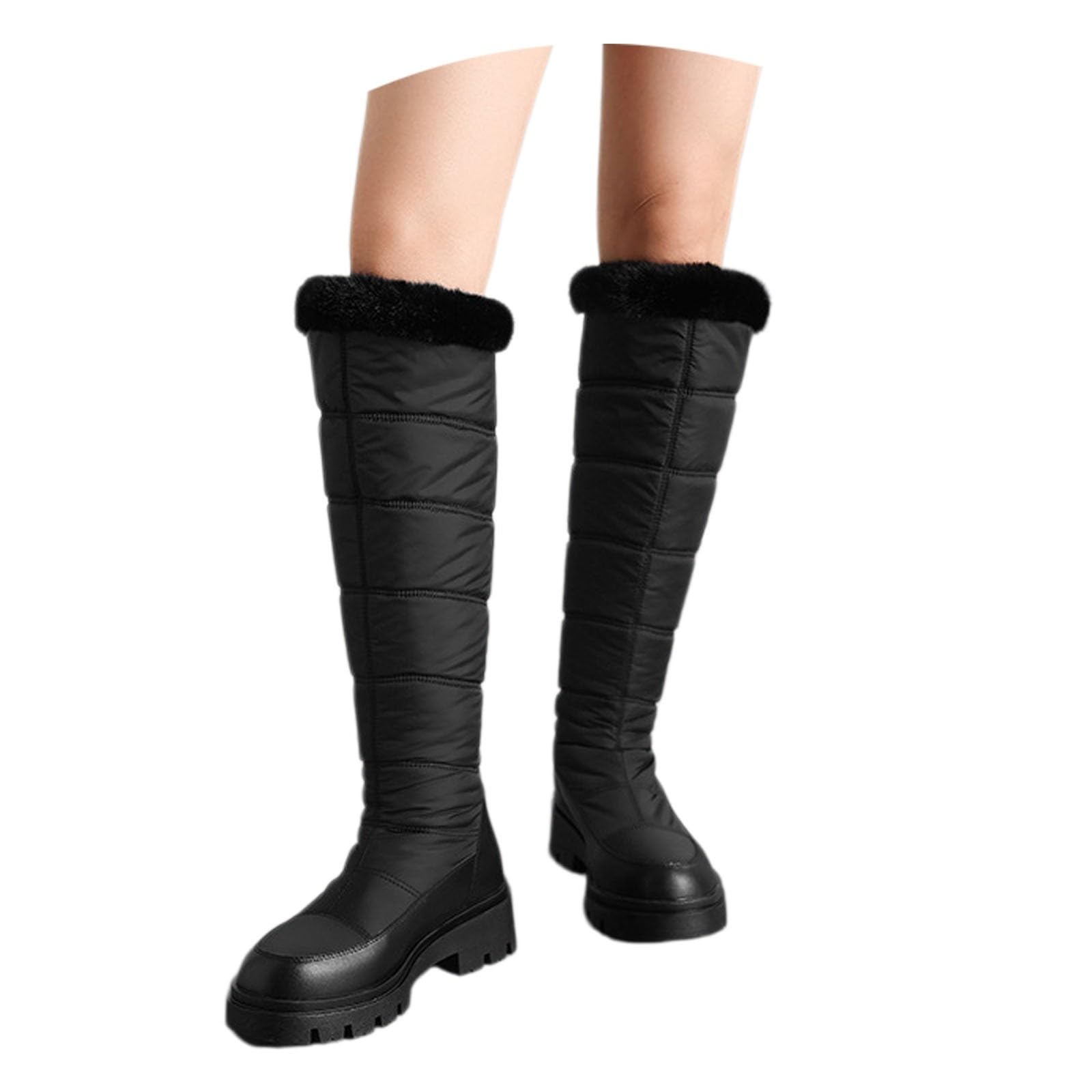 Botas De Nieve De Invierno con Cuello De Felpa Botas De Caña Alta