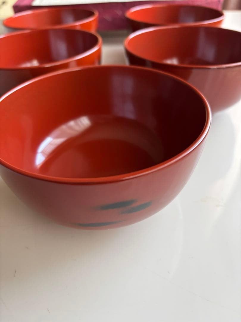 山本英明 朱飯椀 2個 漆器作家 木製 塗椀 汁椀 お椀 山本英明 作 黒飯