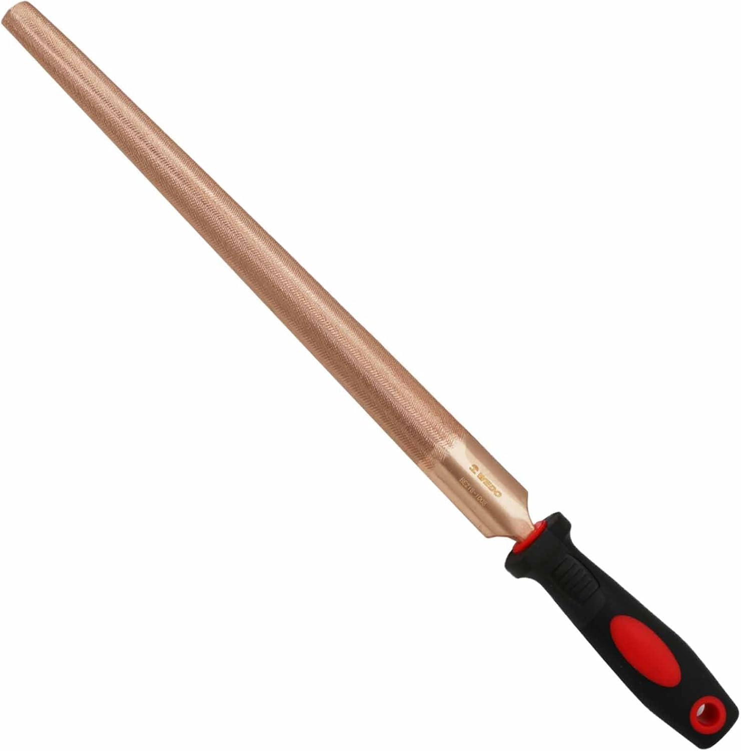 WEDO 10''Non-Sparking Half-Round File with Non-Slip Handle, Spark-free Safety File, Beryllium Copper, Non-Magnetic, DIN Standard, BAM & FM Certificate, Length 250mm