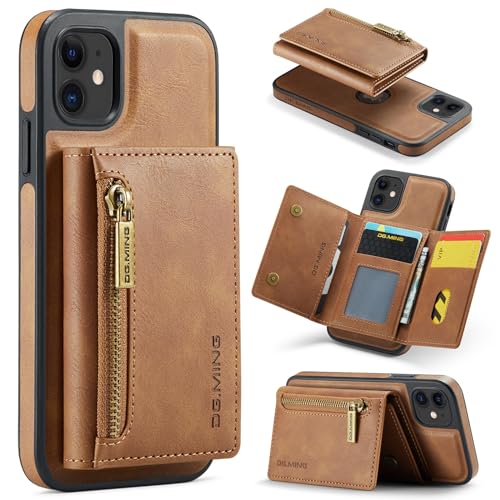 Étui portefeuille cuir amovible iPhone 11 avec porte-cartes et protection magnétique intégrée