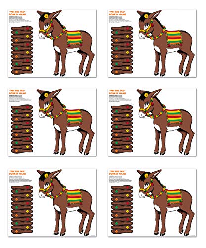 Donkey 6 Jeux Multicolore Beistle S66668AZ6 vintage pour rire