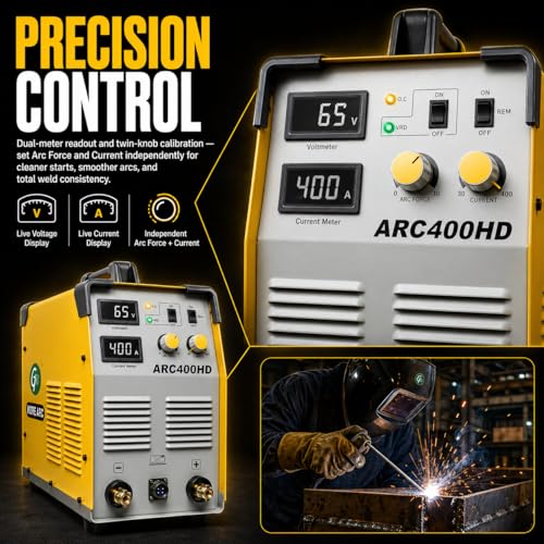 Image of 400 HD Heavy-Duty Welding Machine, 3-Phase ARC Welder, 400A Output, Tubular IGBT Technology, Anti-Stick & VRD, Supports 1.6-4.0mm Electrodes, Industrial Inverter Welder