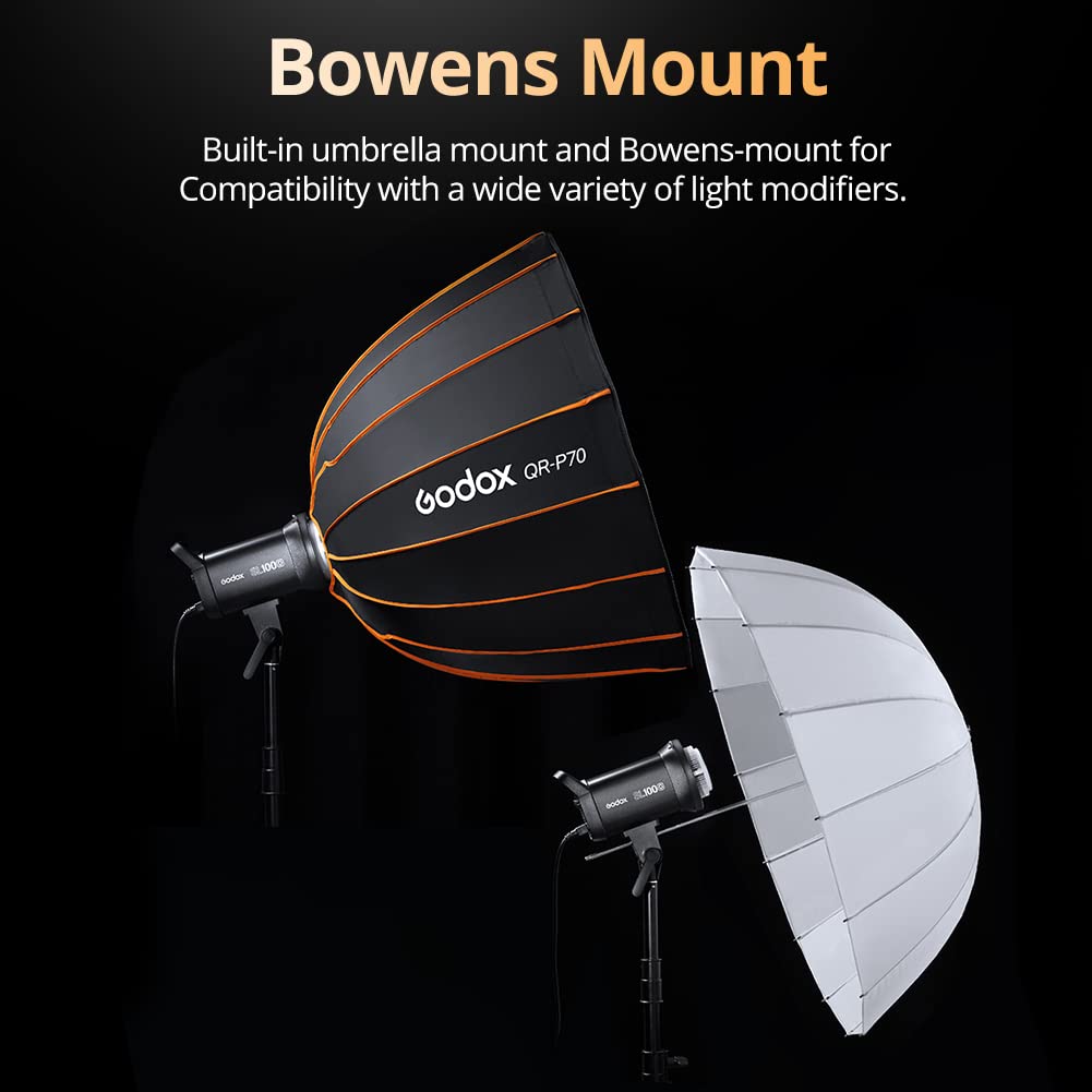 Godox SL100Bi 100W 2800-6500K 100W White/Yellow Dual Color Temperature Version LCD Panel LED Video Light Continuous Output Bowens Mount Studio Light (Godox SL100Bi)