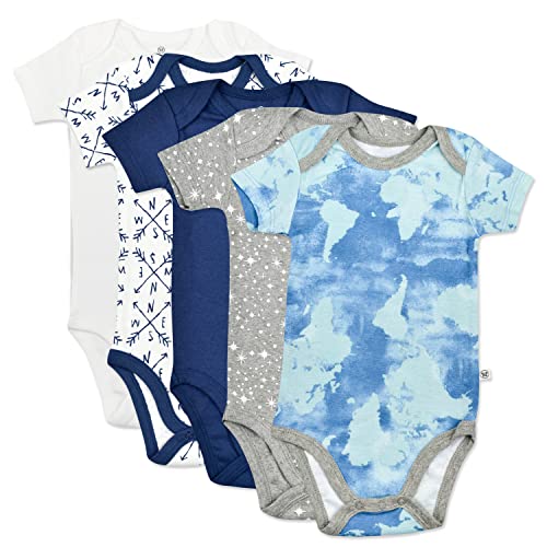 Image of HonestBaby baby-boys 5-pack Short Sleeve Bodysuits One-piece 100% Organic Cotton for Infant Baby Boys