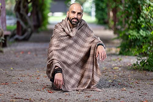 Om Shanti Crafts Oversize Wool Scarf, Wool Stole, Meditation Wool Wrap. Lightweight. Unisex3