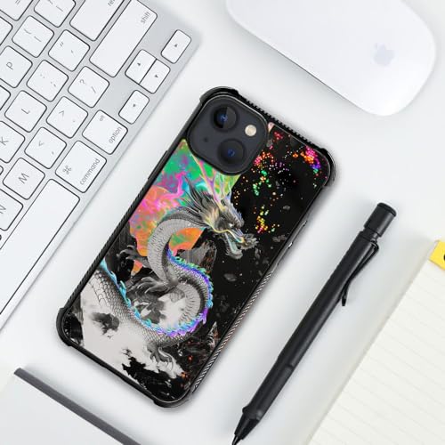 CARLOCA Compatible with iPhone 15 Case,Trippy Dragon Colorful Graphic Design Shockproof Anti-Scratch Drop Protection Case for iPhone 15 - image 5