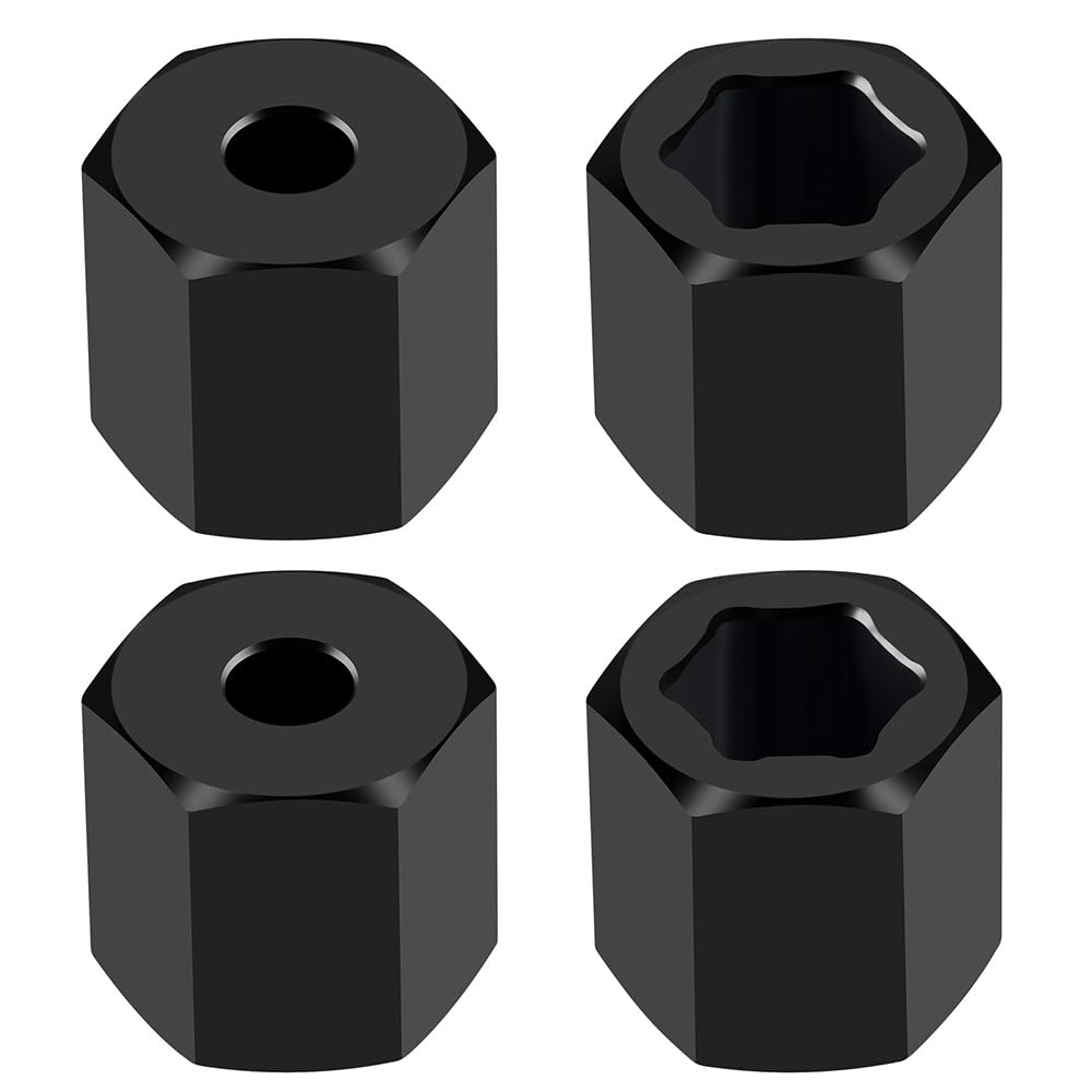 MORLORDY 7mm to 12mm RC Wheel Hex Hubs 4Pcs 12mm Thick Hex Drive Adapters for 1/16 Losi Mini-T 2.0, Mini-B, Mini JRX2, Mini JRXT and All 1/16 RC Car Which Hex is 7MM