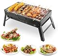 Portable Charcoal Grill, Foldable 15" Tabletop BBQ for Outdoor Camping, Picnic, Backyard, Garden, Beach – Lightweight & Compact BBQ Grill,Easy Setup