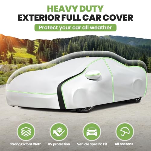 Image of Cartist 420D Car Cover for Chevy Corvette C7 2014-2019, All Weather Car Cover for Corvette Accessories, Full Exterior Cover Rain Waterproof Protector with Zipper & Cotton Lining