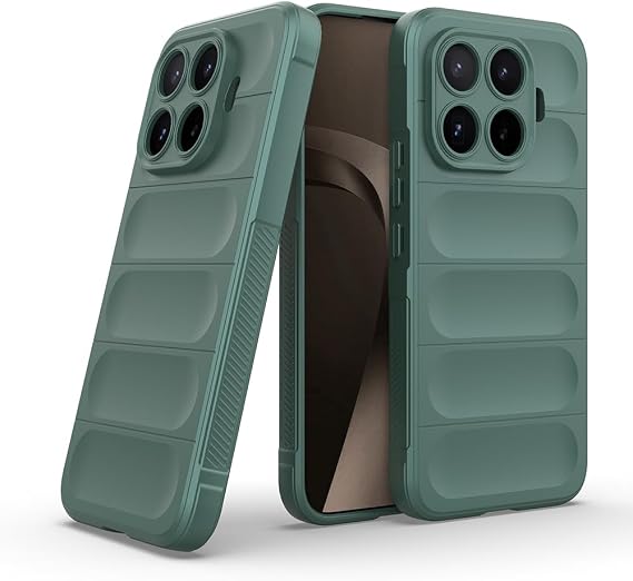 Coverzone Xiaomi Mi 17T Pro İle Uyumlu Kılıf TPU Oyuklu Arka Yüzey Z-Etnik Esnek Silikon Kapak O-tto Prime Silikon Mi 17T Pro için Kılıf Koyu Yeşil