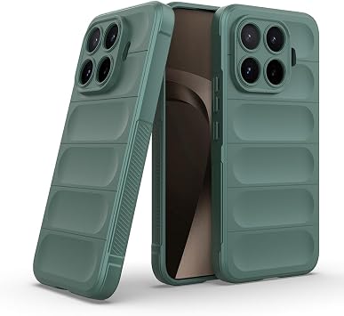 Coverzone Xiaomi Mi 17T Pro İle Uyumlu Kılıf TPU Oyuklu Arka Yüzey Z-Etnik Esnek Silikon Kapak O-tto Prime Silikon Mi 17T Pro için Kılıf Koyu Yeşil