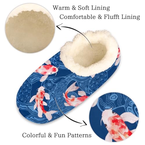 Japanese Goldfish Slippers for Women Slipper Socks Soft Fuzzy House Slippers Shoes for Indoor Bedroom, Winter Cozy Christmas Gifts, Goldfish2