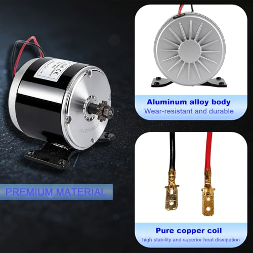 BreezyBloom Small Brushed Permanent Magnet Electric Motor for Scooter Drive Systems and DIY Projects 24V DC 350W 2750RPM by BreezyBloom - Image 3