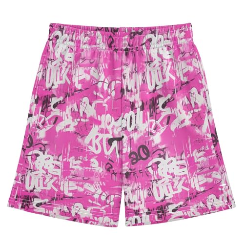 Boys Athletic Shorts Graffiti Street Art Summer Casual Shorts Boys Gym Shorts with Pocket 7-15Y 21216779