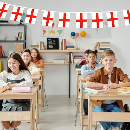 Image of England Flags English String Flag Banners for Patriotic Events Independence Day Sports Bars Inside Outside Decorations 33 Feet 30 Flags