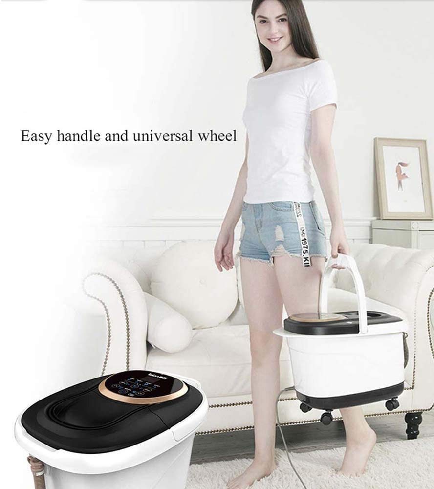 Masajeador de Baño de Spa para Pies con Calor, Burbujas Y Vibración, Control de Temperatura Digital, Rodillos de Masaje con Puntos de Masaje de Acupresión