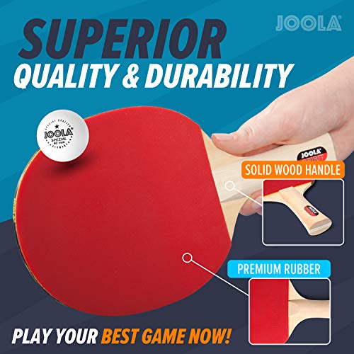JOOLA Family Premium Ping Pong Paddles Set of 4 - Advanced Table Tennis Rackets, 10 Training 3 Star Ping Pong Balls, and Storage Case - Competitive or Recreational Play - Indoor and Outdoor Compatible - image 6